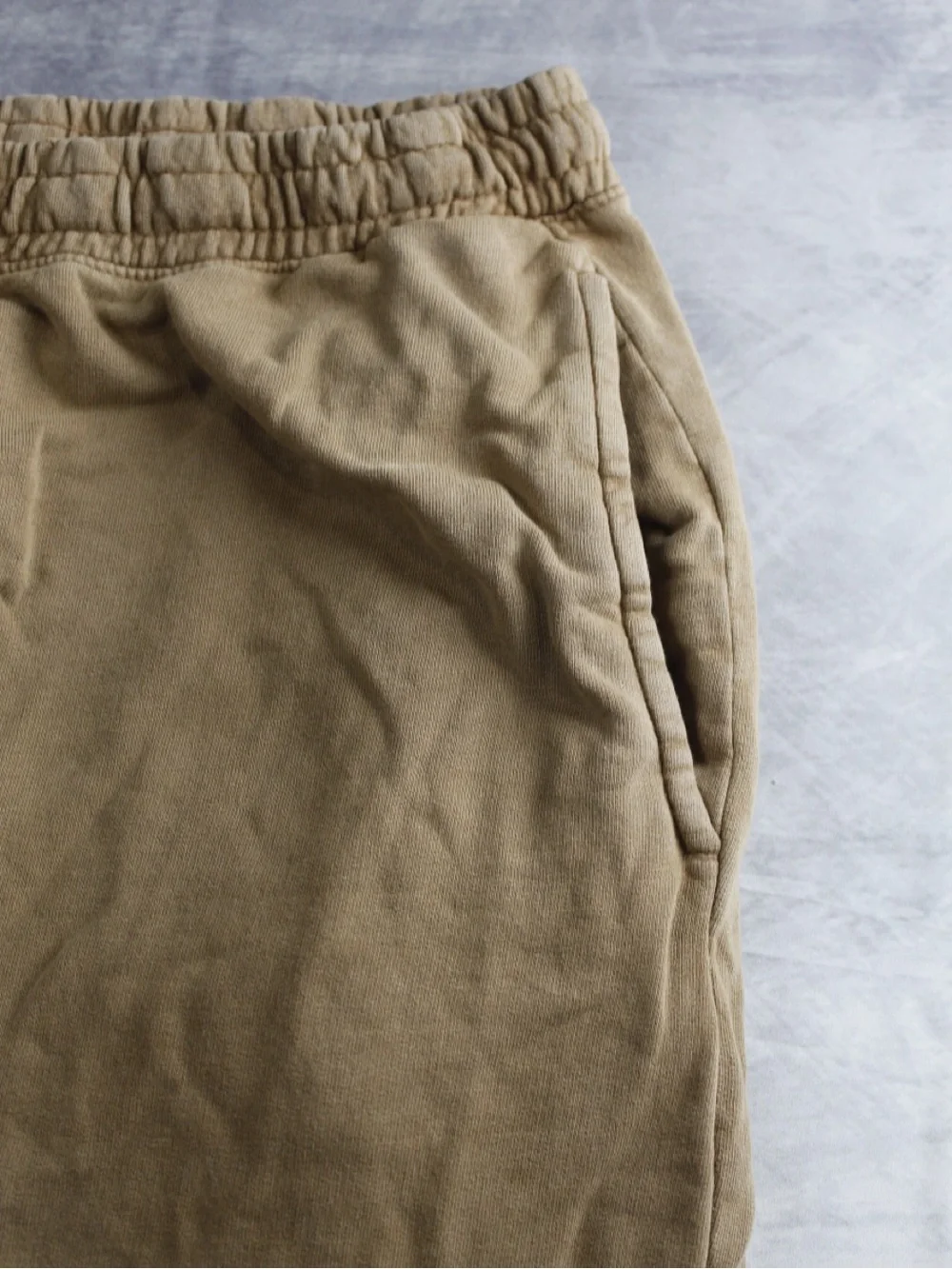 Loudlife Mens Size XL Tan Brown Fleece Sweat Shorts Embroidered Logo Drawstring